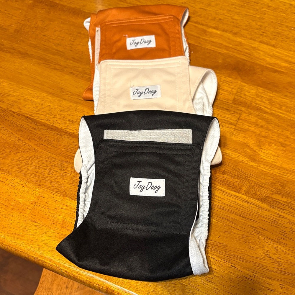 JoyDaog Dog Diapers Set - Black, Cream, Orange